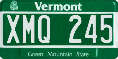 VT license plate XMQ245