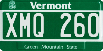 VT license plate XMQ260