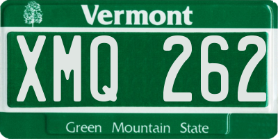 VT license plate XMQ262