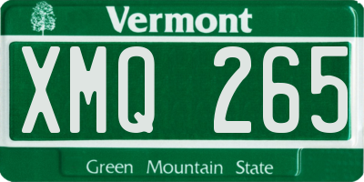 VT license plate XMQ265