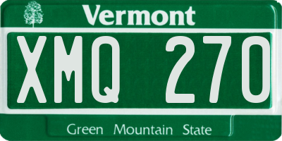 VT license plate XMQ270