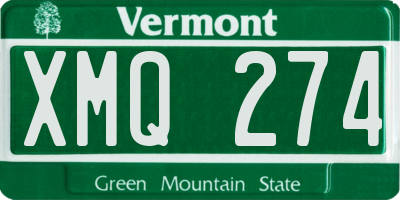 VT license plate XMQ274