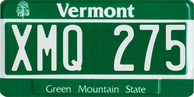 VT license plate XMQ275