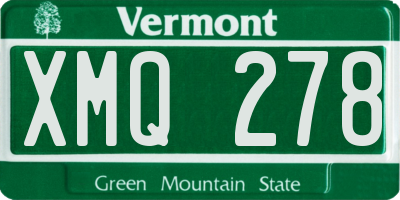 VT license plate XMQ278