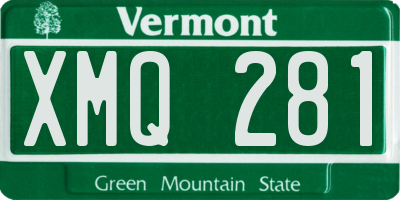 VT license plate XMQ281
