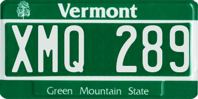 VT license plate XMQ289
