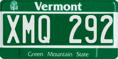 VT license plate XMQ292