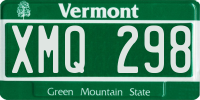 VT license plate XMQ298