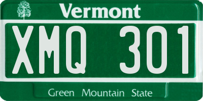 VT license plate XMQ301