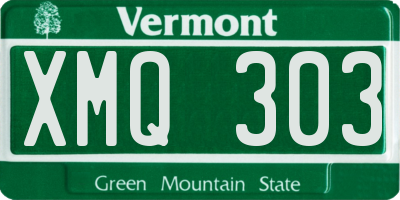VT license plate XMQ303