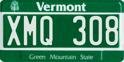 VT license plate XMQ308