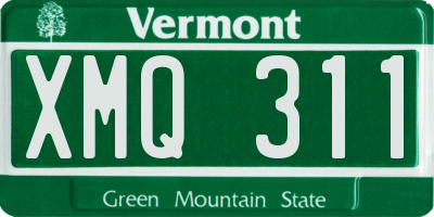 VT license plate XMQ311