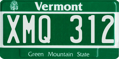 VT license plate XMQ312