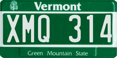 VT license plate XMQ314