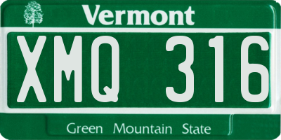 VT license plate XMQ316