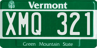 VT license plate XMQ321
