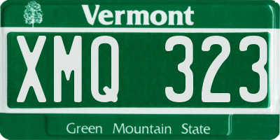 VT license plate XMQ323