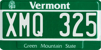 VT license plate XMQ325
