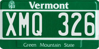 VT license plate XMQ326