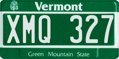 VT license plate XMQ327