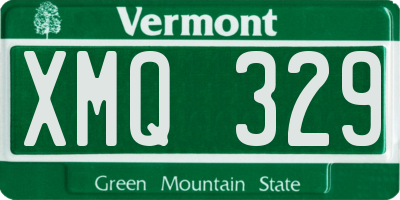 VT license plate XMQ329