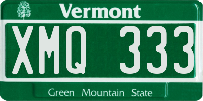 VT license plate XMQ333