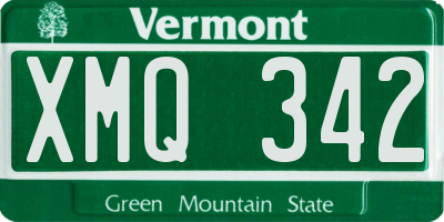VT license plate XMQ342