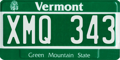 VT license plate XMQ343