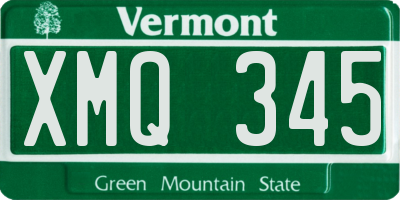 VT license plate XMQ345