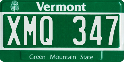 VT license plate XMQ347