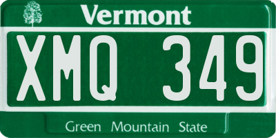 VT license plate XMQ349