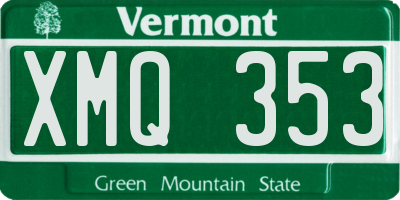 VT license plate XMQ353