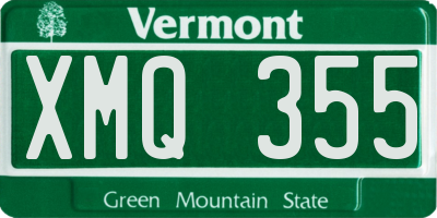 VT license plate XMQ355