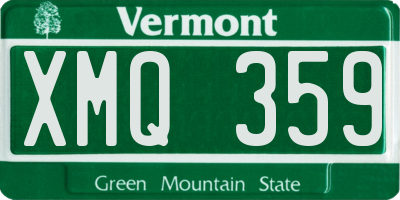 VT license plate XMQ359