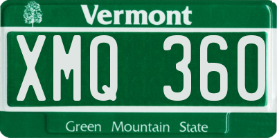 VT license plate XMQ360