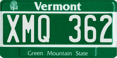 VT license plate XMQ362