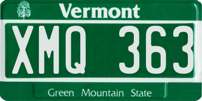 VT license plate XMQ363
