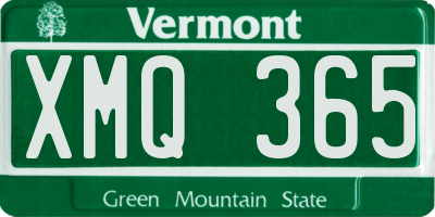 VT license plate XMQ365