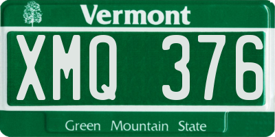 VT license plate XMQ376