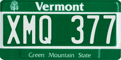 VT license plate XMQ377