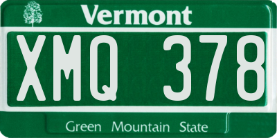 VT license plate XMQ378