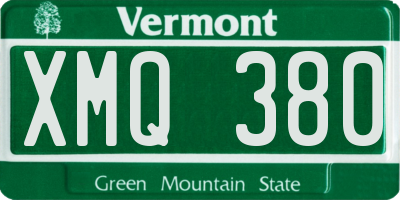VT license plate XMQ380