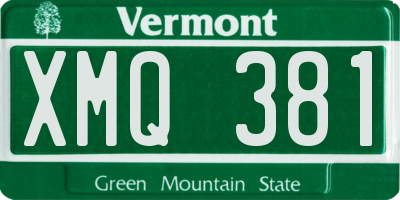 VT license plate XMQ381