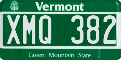 VT license plate XMQ382