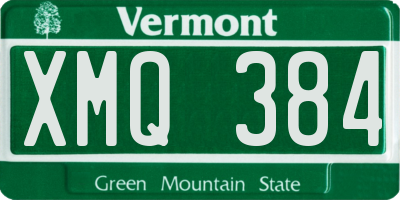 VT license plate XMQ384