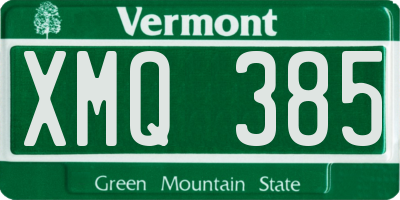 VT license plate XMQ385