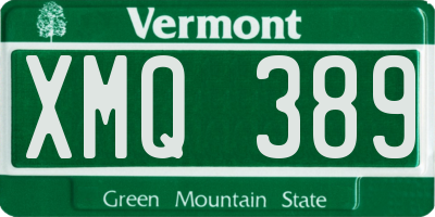 VT license plate XMQ389
