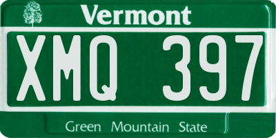 VT license plate XMQ397