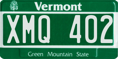 VT license plate XMQ402