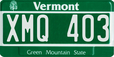 VT license plate XMQ403